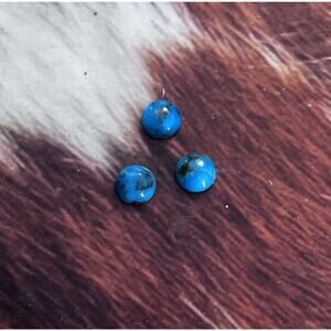 Kingman Turquoise 6mm Calibrated Cabochons - 3 Cab Lot Silversmithing Jewelry